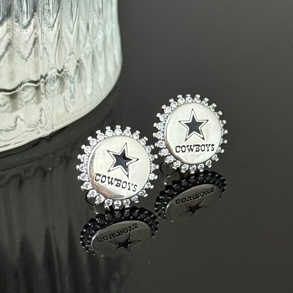 Jewelry - Cowboys Bling Earrings S925 Sterling Silver Handmade Ear Stud